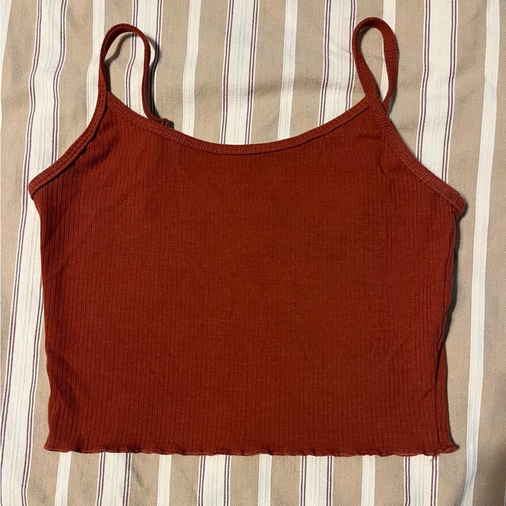Audrey Terracotta Rust Ribbed Camisole